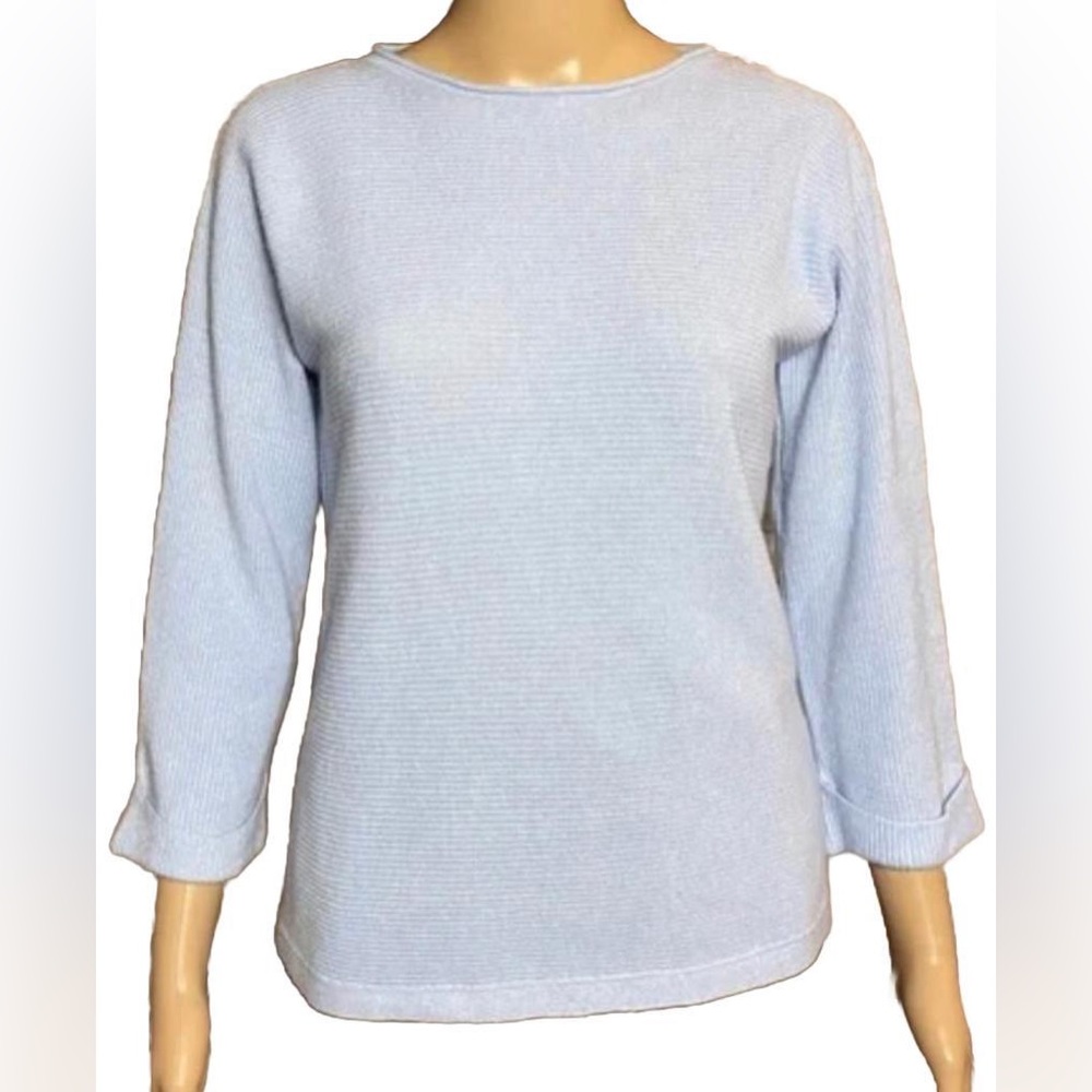 Bartolini ITALY🇮🇹MADE WOOL SILK CASHMERE Blend Rib Pullover‎ Sweater MEDIUM